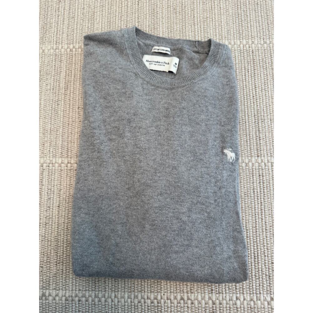 Abercrombie & Fitch Men’s gray cotton cashmere sweater Size Medium